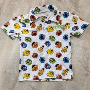 Sesame Street Multicolor Character Polo on White
